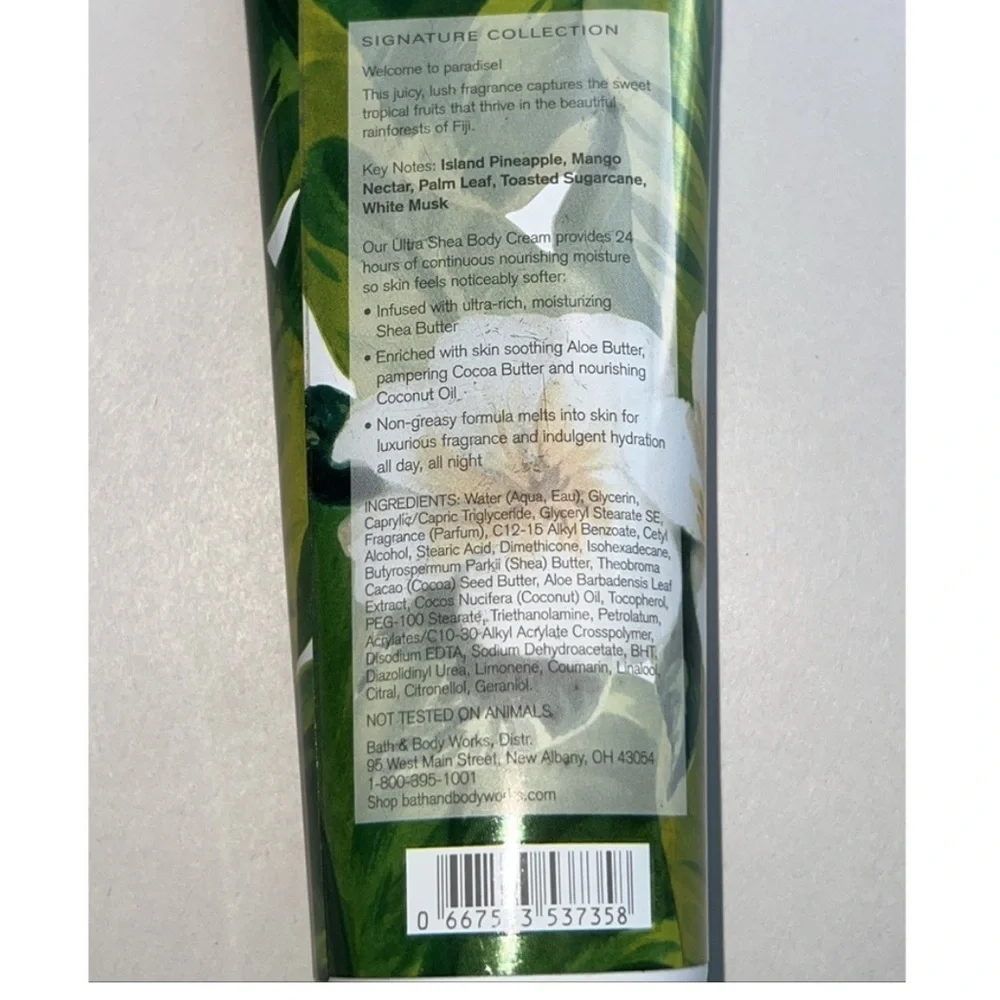 Bath & Body Works Fiji Pineapple Palm Body Cream - Green & Blue
